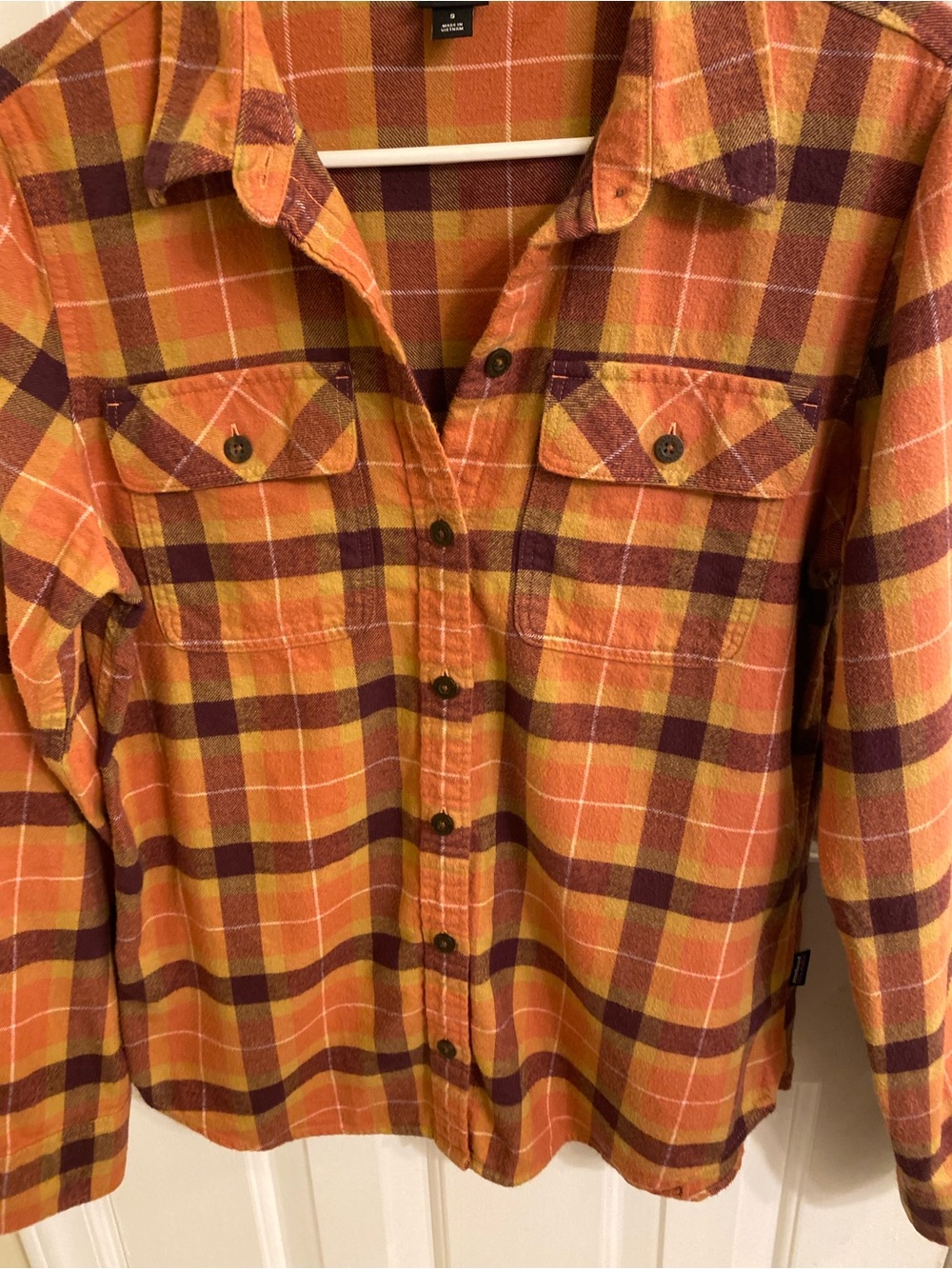 PATAGONIA ORGANIC COTTON PERFECT FALL PLAID FLANNEL SHIRT COZY SOFT SIZE SMALL - Picture 5 of 14